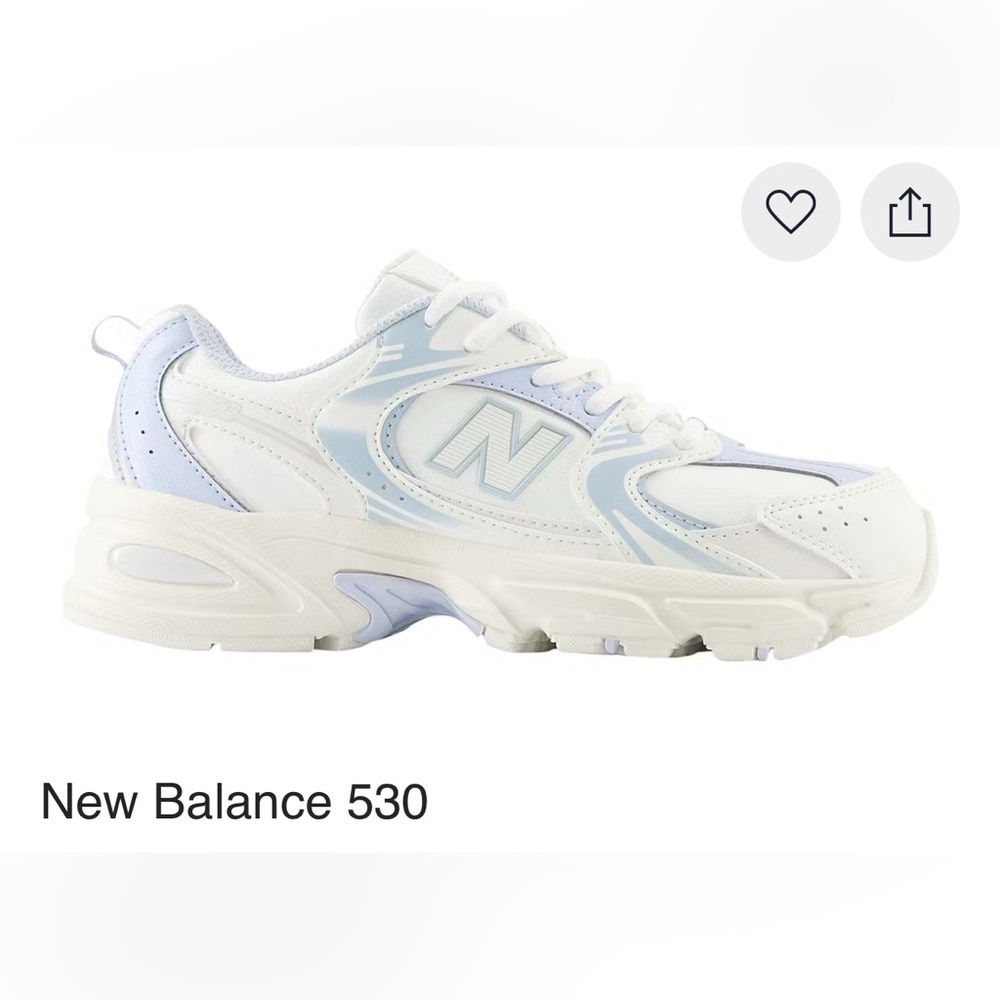New Balance 530 White and Light Blue Sneakers